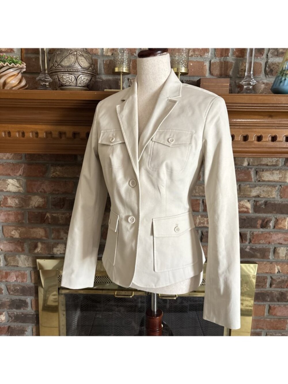 Body by Victoria Victoria's Secret khaki 2 button long sleeve blazer Size 6 - Picture 2 of 7